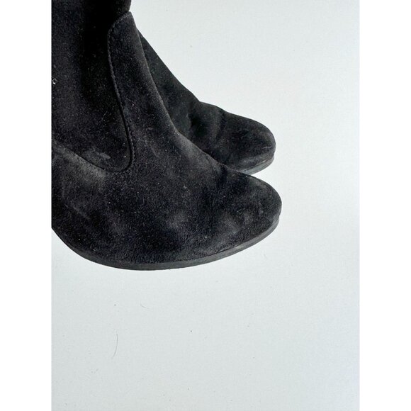 STUART WEITZMAN Catch Black Suede Block Heel Ankle Tie Booties Boots, Size 40.5 - Picture 4 of 15